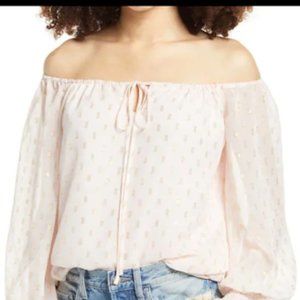 NWT Wayf Sarah Cece Off Shoulder Blouse - L